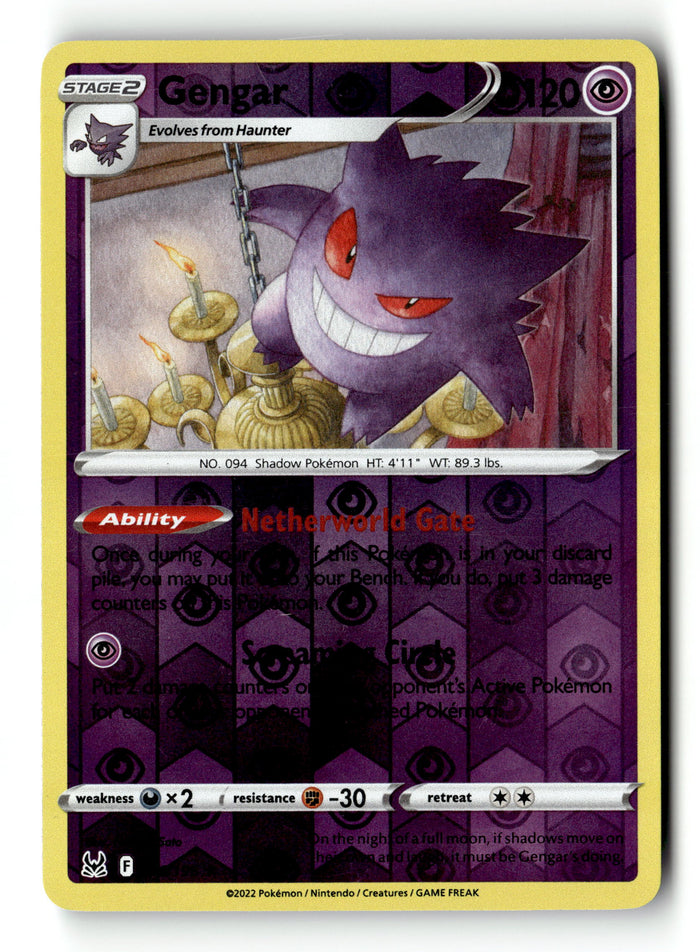 Pokemon Card Gengar Reverse Holo LP Lost Origin 066/196