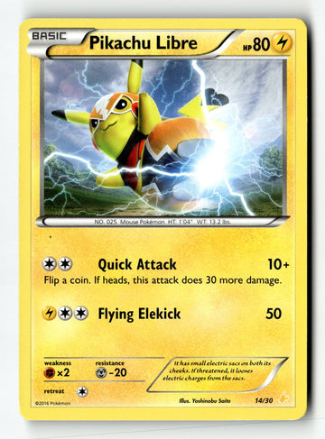 Pokemon Card Pikachu Libre LP XY Trainer Kit: Pikachu Libre & Suicune 14/30
