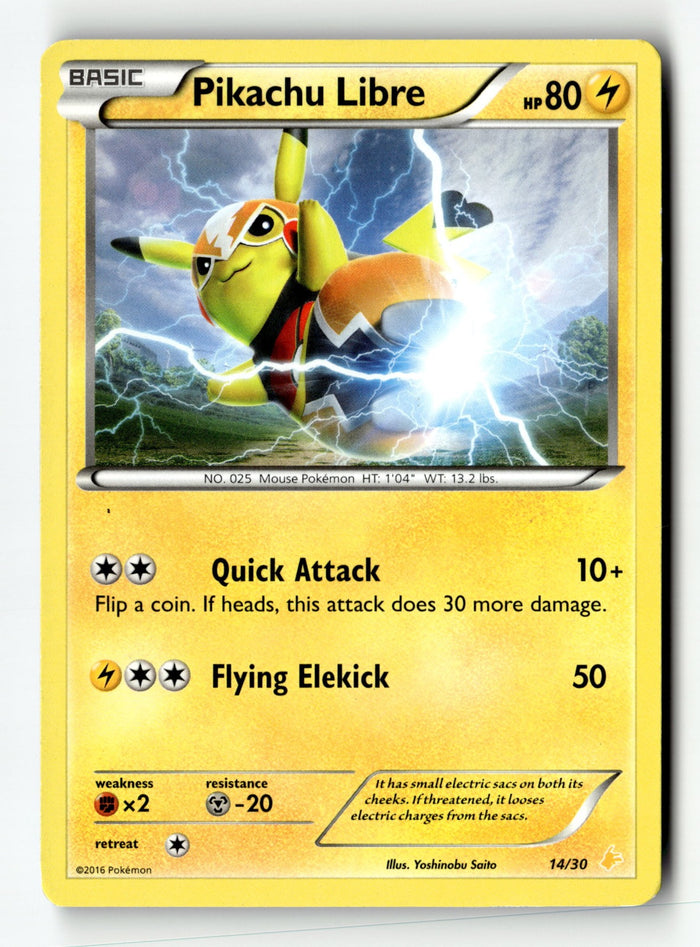 Pokemon Card Pikachu Libre LP XY Trainer Kit: Pikachu Libre & Suicune 14/30
