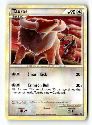 Pokemon Card Tauros LP Unleashed 41/95