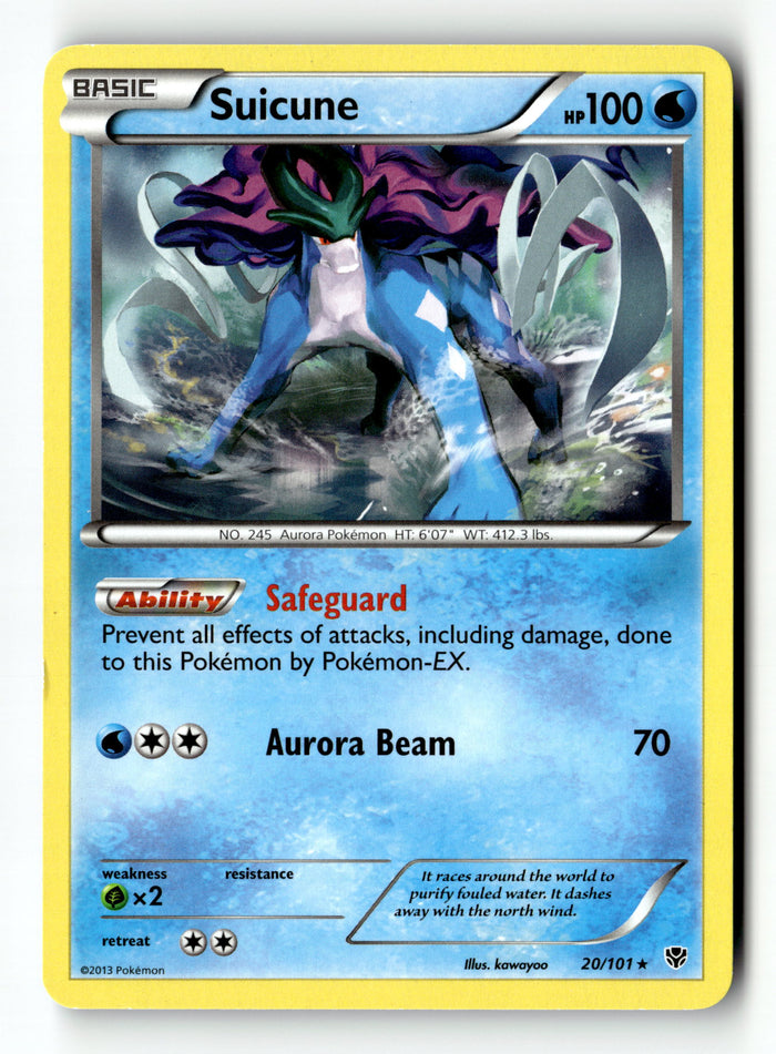Pokemon Card Suicune Holo LP Plasma Blast 20/101