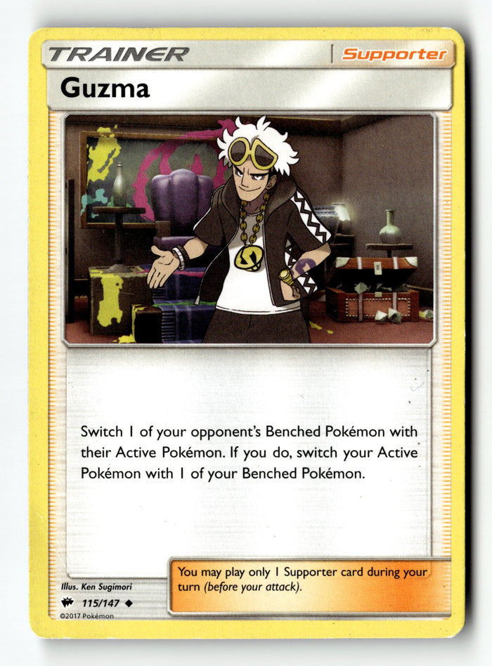 Pokemon Card Guzma LP SM - Burning Shadows 115/147