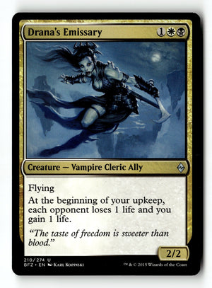 MTG Drana's Emissary Battle for Zendikar LP Magic The Gathering