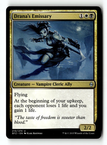 MTG Drana's Emissary Battle for Zendikar LP Magic The Gathering