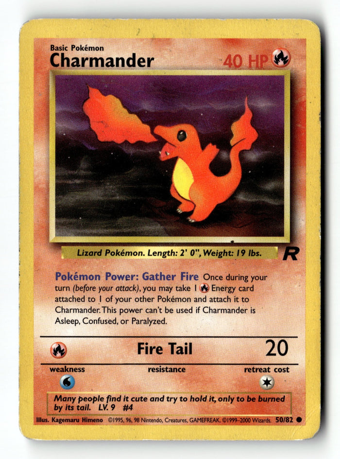 Pokemon Card Charmander Unlimited LP Team Rocket 50/82