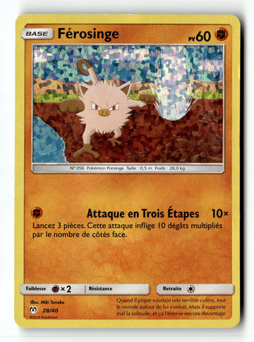Pokemon Card Mankey McDonald's 2019 Holo FRENCH 28/40 LP