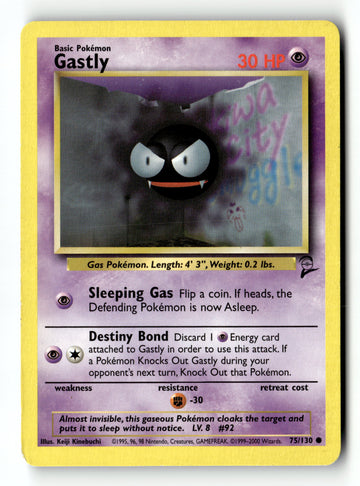 Pokemon Card Gastly LP Base Set 2 Common 075/130