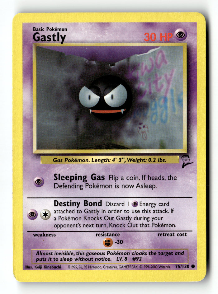 Pokemon Card Gastly LP Base Set 2 Common 075/130