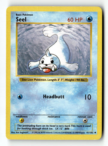 Pokemon Card Seel Unlimited LP Base Set (Shadowless) 041/102