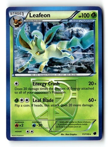 Pokemon Card Leafeon - BW Plasma Freeze LP Deck Exclusives 011/116 Cracked Ice