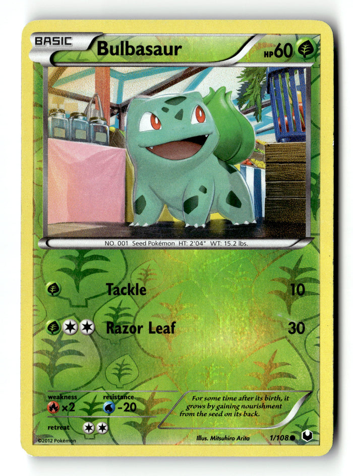 Pokemon Card Bulbasaur Reverse Holo LP Dark Explorers 1/108