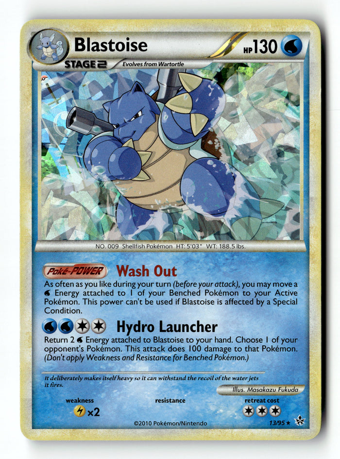 Pokemon Card Blastoise LP Unleashed Cracked Ice Holo Rare 13/95