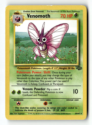 Pokemon Card Venomoth LP Jungle 29/64