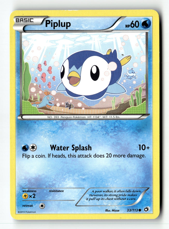 Pokemon Card Piplup LP Legendary Treasures 33/113