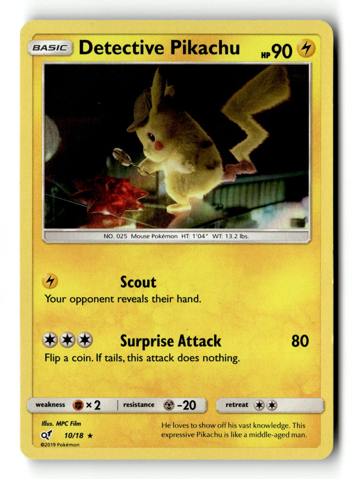 Pokemon Card Detective Pikachu Holo LP Detective Pikachu 10/18