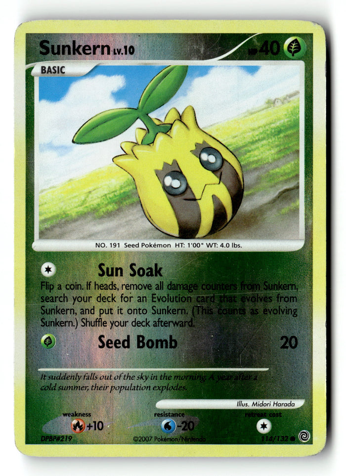 Pokemon Card Sunkern Reverse Holo LP Secret Wonders 114/132