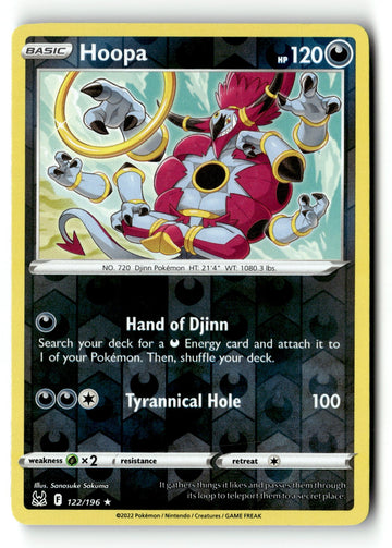 Pokemon Card Hoopa Reverse Holo LP SWSH11: Lost Origin 122/196