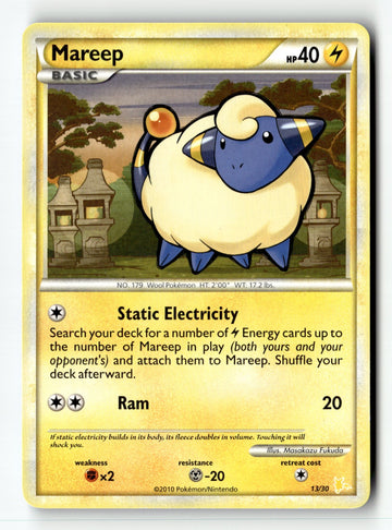 Pokemon Card Mareep (#13) LP HGSS Trainer Kit: Gyarados & Raichu 13/30