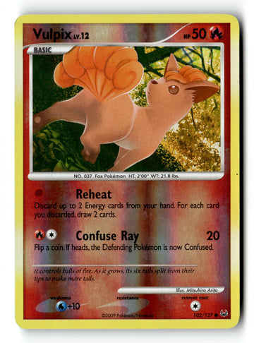 Pokemon Card Vulpix Reverse Holo LP Platinum 102/127