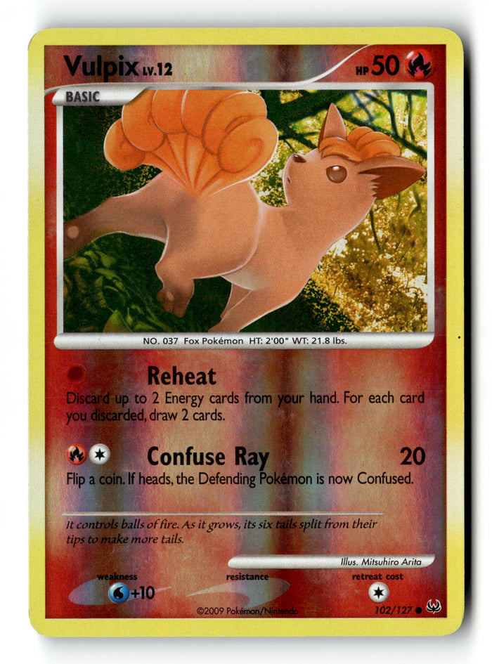 Pokemon Card Vulpix Reverse Holo LP Platinum 102/127