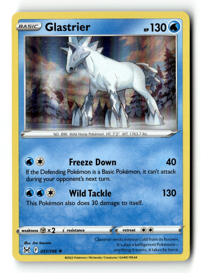 Pokemon Card Glastrier LP SWSH11: Lost Origin 051/196