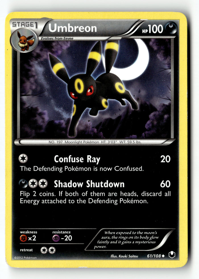 Pokemon Card Umbreon (61) LP Dark Explorers 61/108