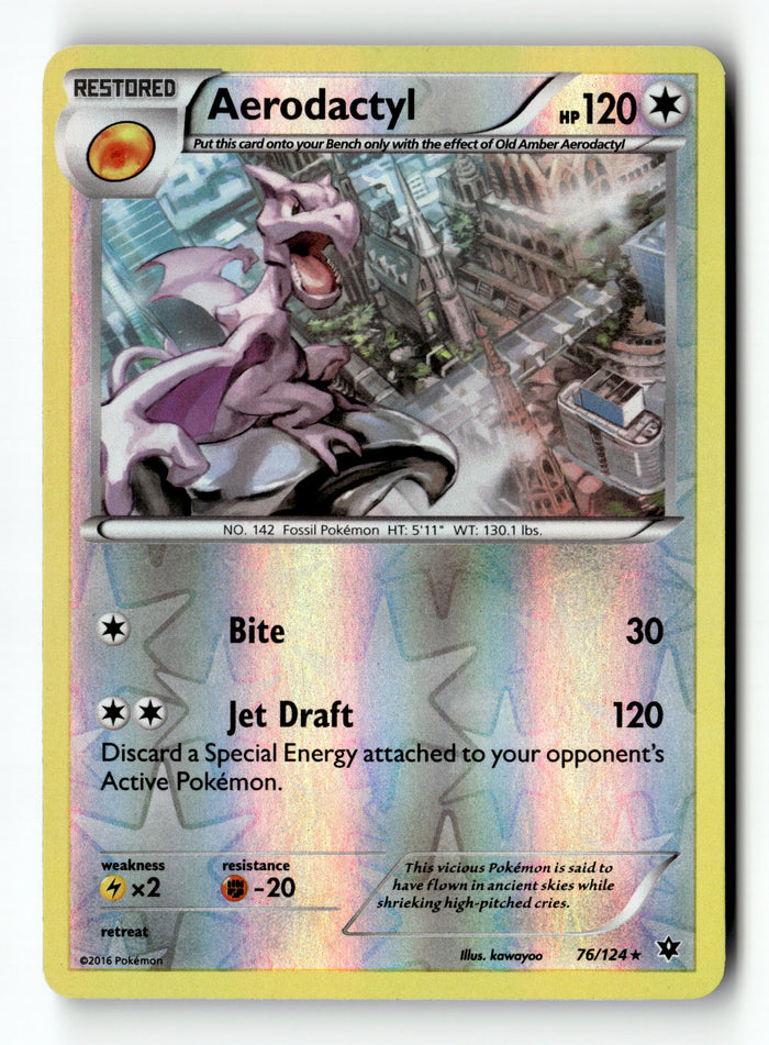 Pokemon Card Aerodactyl Reverse Holo LP XY - Fates Collide Rare 76/124