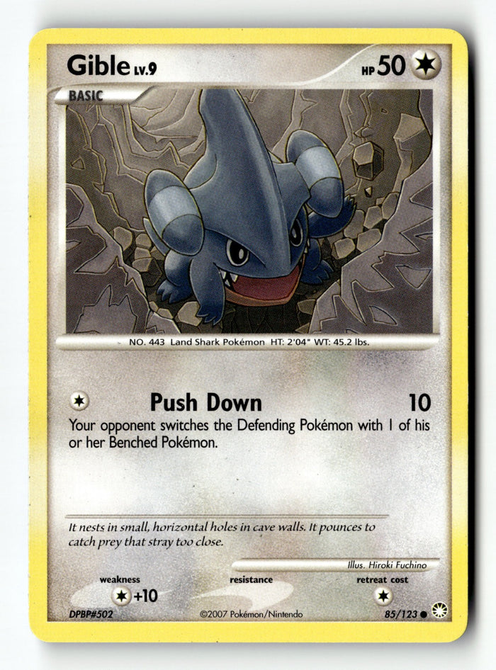 Pokemon Card Gible LP Mysterious Treasures 85/123