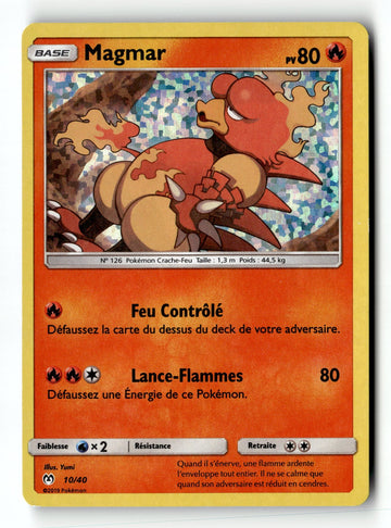 Pokemon Card Magmar McDonald's 2019 Holo French 10/40 LP