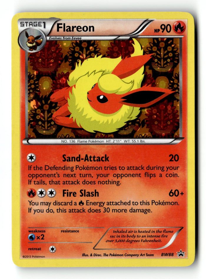 Pokemon Card Flareon - Holo LP Black and White Promos BW88