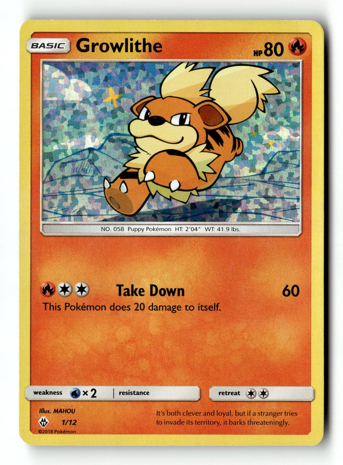 Pokemon Card Growlithe - 1/12 Holo LP McDonald's Promos 2018 001/012