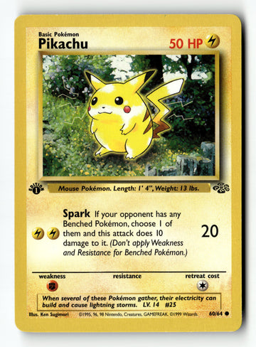 Pokemon Card Pikachu 1st Edition LP Jungle 60/64