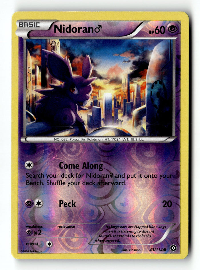 Pokemon Card Nidoran M Reverse Holo LP XY - Steam Siege 43/114
