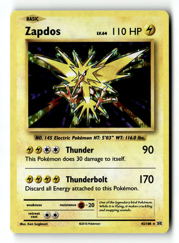 Pokemon Card Zapdos Holo LP XY - Evolutions 42/108