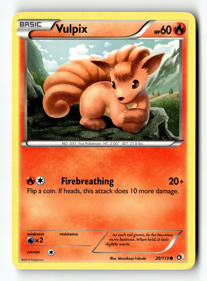 Pokemon Card Vulpix LP Legendary Treasures 20/113