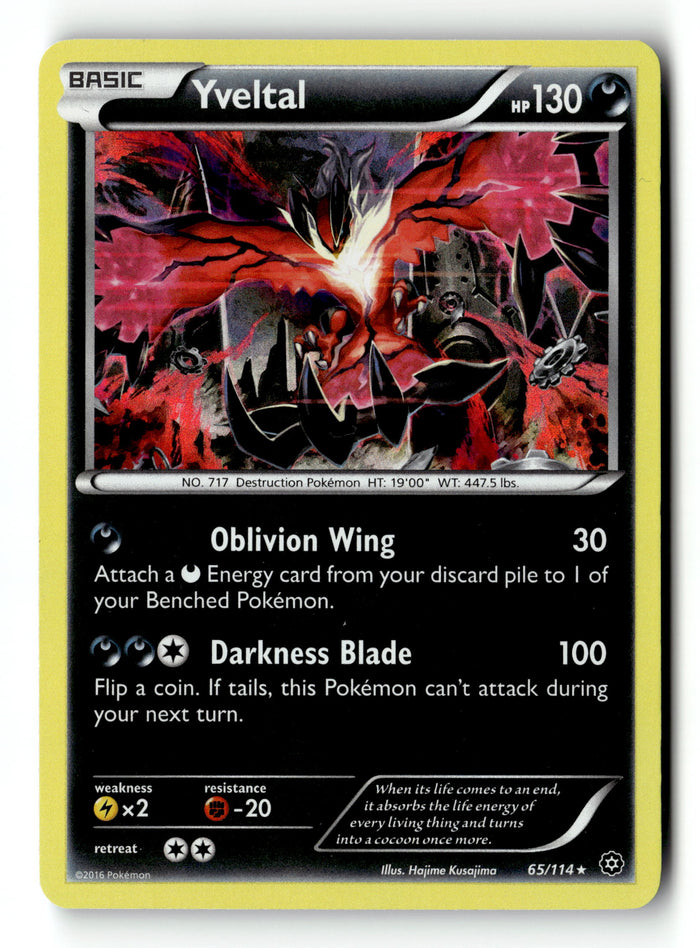 Pokemon Card Yveltal Holo LP XY - Steam Siege 65/114
