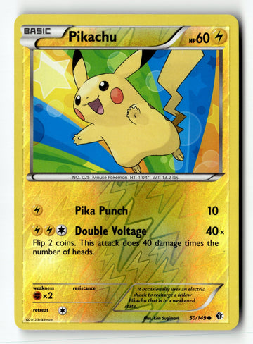 Pokemon Card Pikachu Reverse Holo LP Boundaries Crossed 50/149
