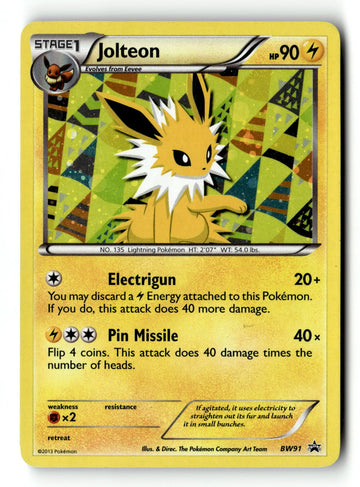 Pokemon Card Jolteon - Holo LP Black and White Promos BW91