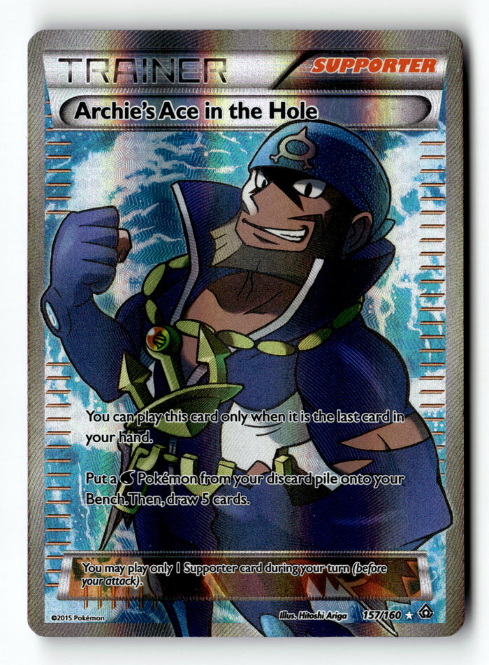 Pokemon Card Archie's Ace in the Hole LP XY Primal Clash Ultra Rare 157/160