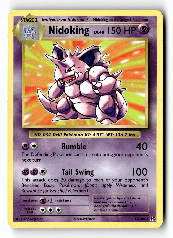 Pokemon Card Nidoking Deck Exclusive LP XY - Evolutions 45/108