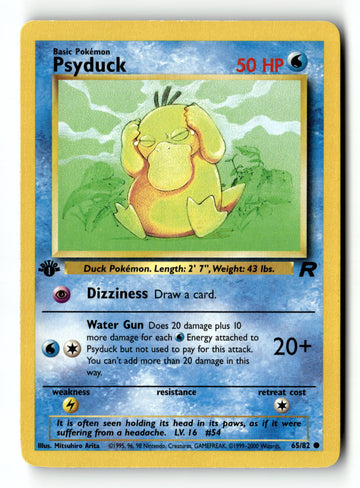Pokemon Card Psyduck 1st Edition LP Team Rocket 65/82