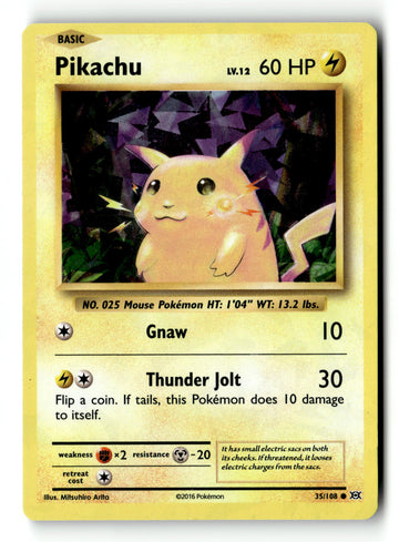 Pokemon Card Pikachu LP XY Evolutions Holo Cracked Ice 35/108