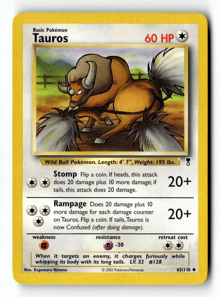 Pokemon Card Tauros LP Legendary Collection 65/110