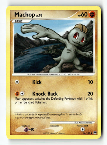 Pokemon Card Machop LP Stormfront 64/100