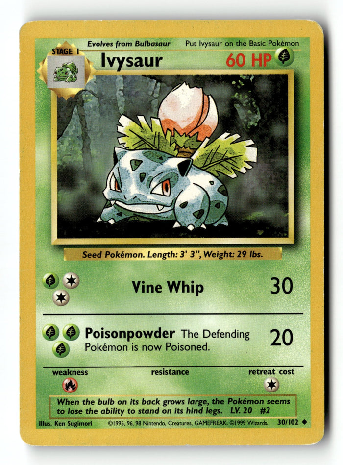 Pokemon Card Ivysaur LP Base Set 030/102