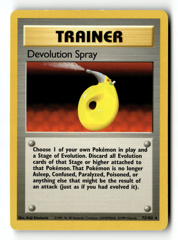 Pokemon Card Devolution Spray Unlimited LP Base Set (Shadowless) 072/102