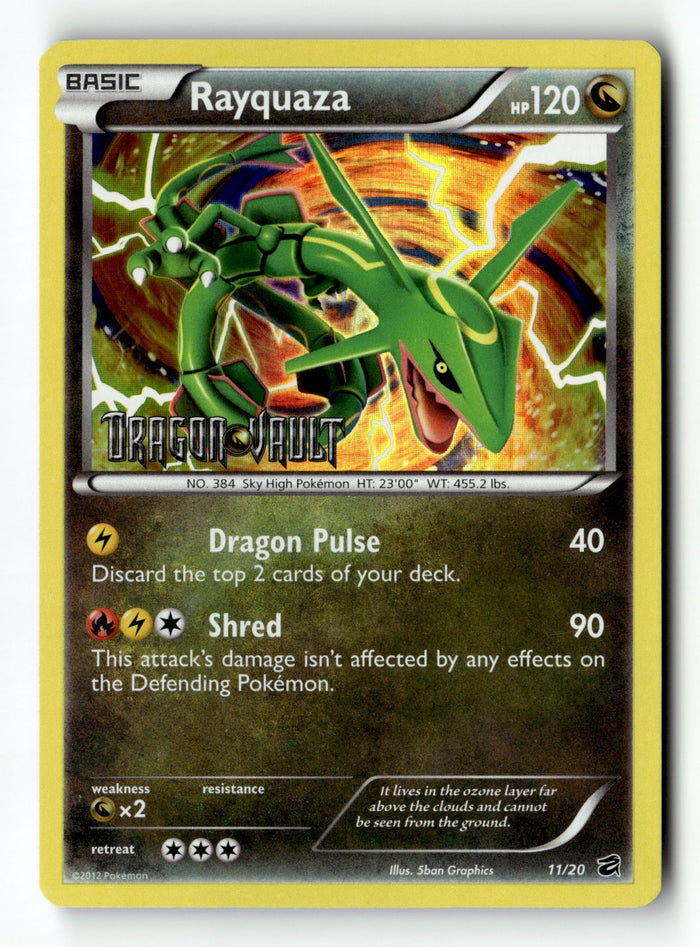 Pokemon Card Rayquaza LP Dragon Vault 11/20 STAMPED