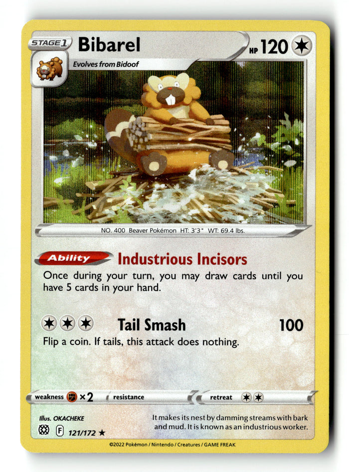 Pokemon Card Bibarel Holo Brilliant Stars LP 121/172