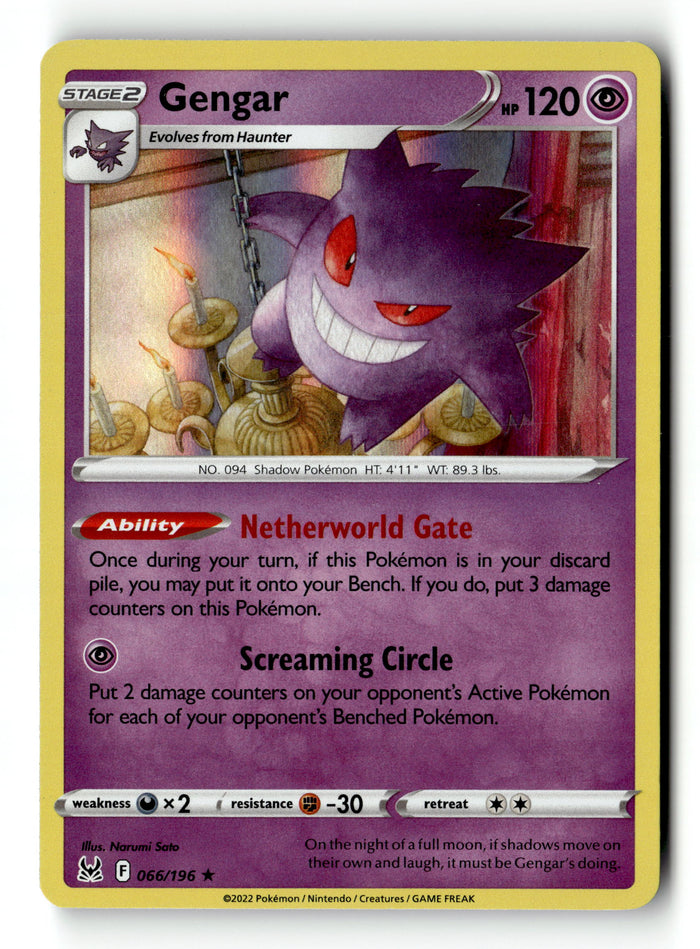 Pokemon Card Gengar - Holo LP 066/196