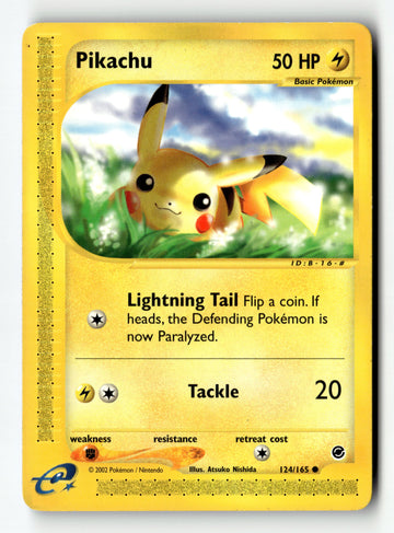 Pokemon Card Pikachu LP Expedition 124/165